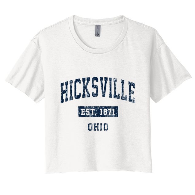 Hicksville Ohio Oh Vintage Sports Established Crop Top