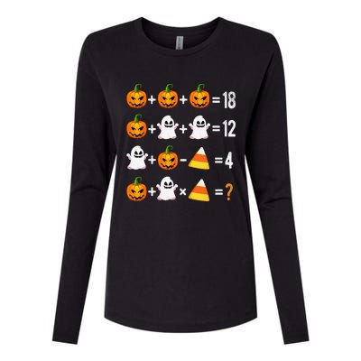 Halloween Order Of Operations Math Halloween Teacher Pumpkin Womens Cotton Relaxed Long Sleeve T-Shirt