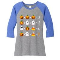 Halloween Order Of Operations Math Halloween Teacher Pumpkin Women's Tri-Blend 3/4-Sleeve Raglan Shirt