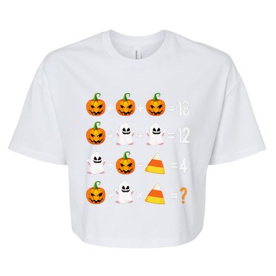 Halloween Order Of Operations Math Halloween Teacher Pumpkin Bella+Canvas Jersey Crop Tee