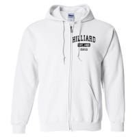 Hilliard Ohio Oh Vintage Established Sports Design Print Full Zip Hoodie