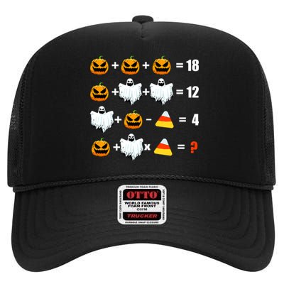 Halloween Order of Operations Math Halloween Teacher pumpkin High Crown Mesh Back Trucker Hat