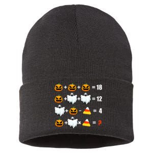 Halloween Order of Operations Math Halloween Teacher pumpkin Sustainable Knit Beanie