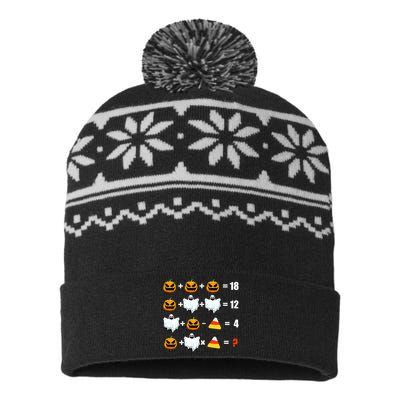 Halloween Order of Operations Math Halloween Teacher pumpkin USA-Made Snowflake Beanie