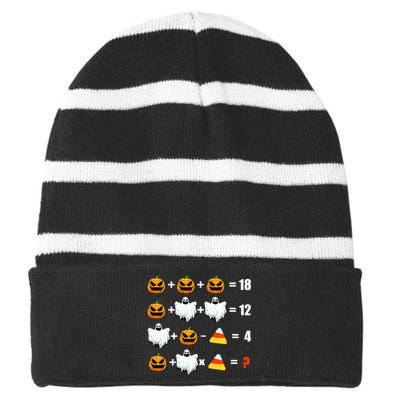 Halloween Order of Operations Math Halloween Teacher pumpkin Striped Beanie with Solid Band