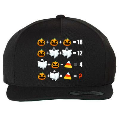 Halloween Order of Operations Math Halloween Teacher pumpkin Wool Snapback Cap