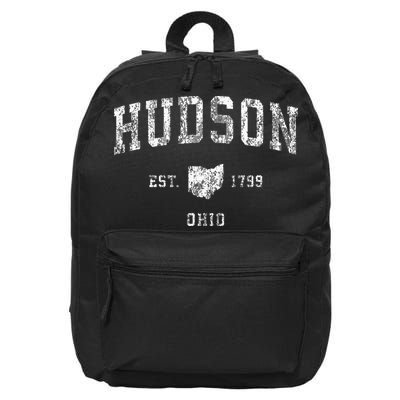 Hudson Ohio Oh Vintage Athletic Sports Design 16 in Basic Backpack