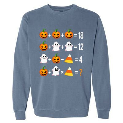 Halloween Order Of Operations Math Halloween Teacher Pumpkin Garment-Dyed Sweatshirt