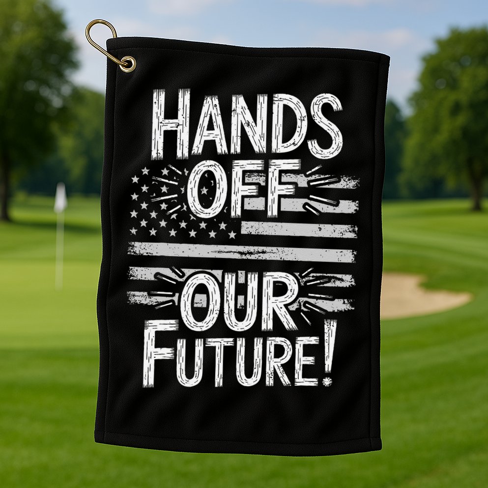 Hands Off Our Future Pro Democracy Anti MAGA Anti Oligarchy Golf Towel