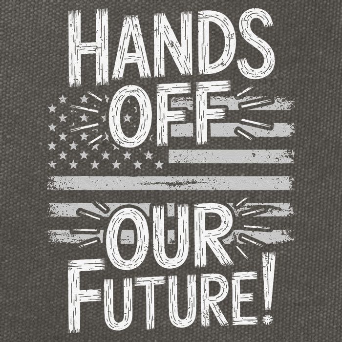 Hands Off Our Future Pro Democracy Anti MAGA Anti Oligarchy Cotton Canvas Backpack