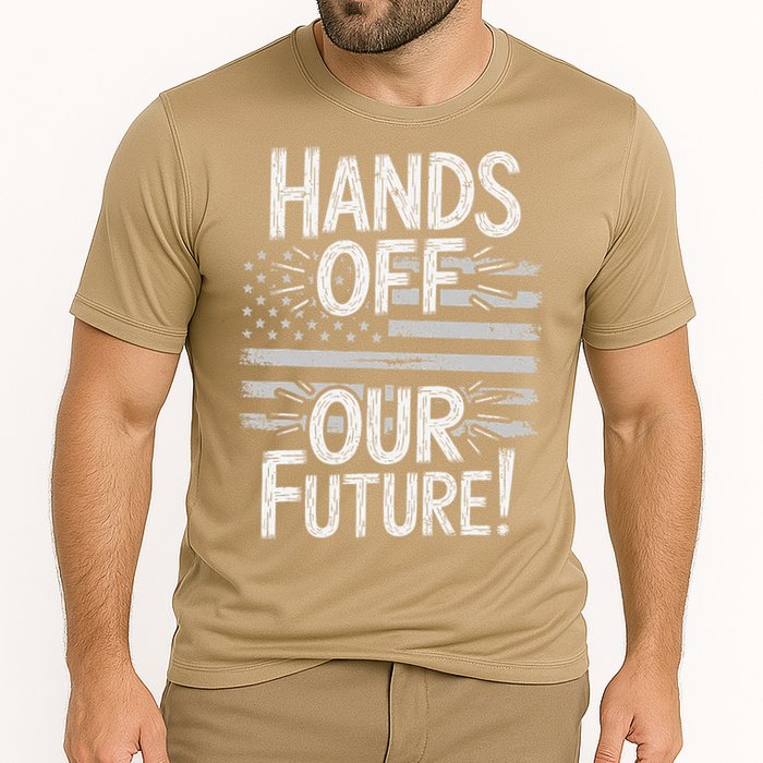Hands Off Our Future Pro Democracy Anti MAGA Anti Oligarchy Cooling Performance Crew T-Shirt