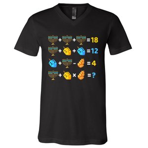 Hanukkah Order Of Operations Quiz Math Teacher V-Neck T-Shirt