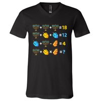 Hanukkah Order Of Operations Quiz Math Teacher V-Neck T-Shirt