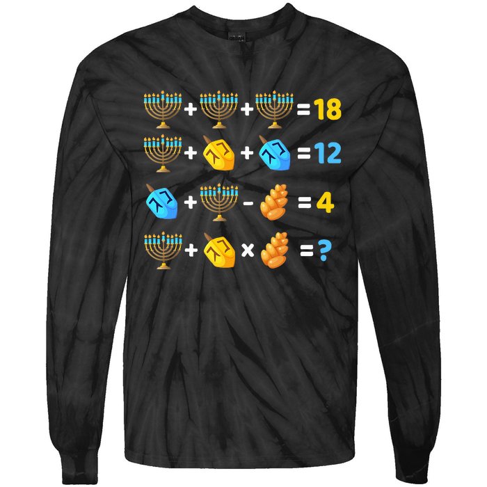 Hanukkah Order Of Operations Quiz Math Teacher Tie-Dye Long Sleeve Shirt