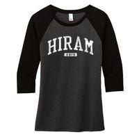 Hiram Ohio Oh Js03 College University Style Women's Tri-Blend 3/4-Sleeve Raglan Shirt