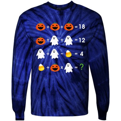 Halloween Order Of Operations Quiz Math Teacher Math Nerd Tie-Dye Long Sleeve Shirt