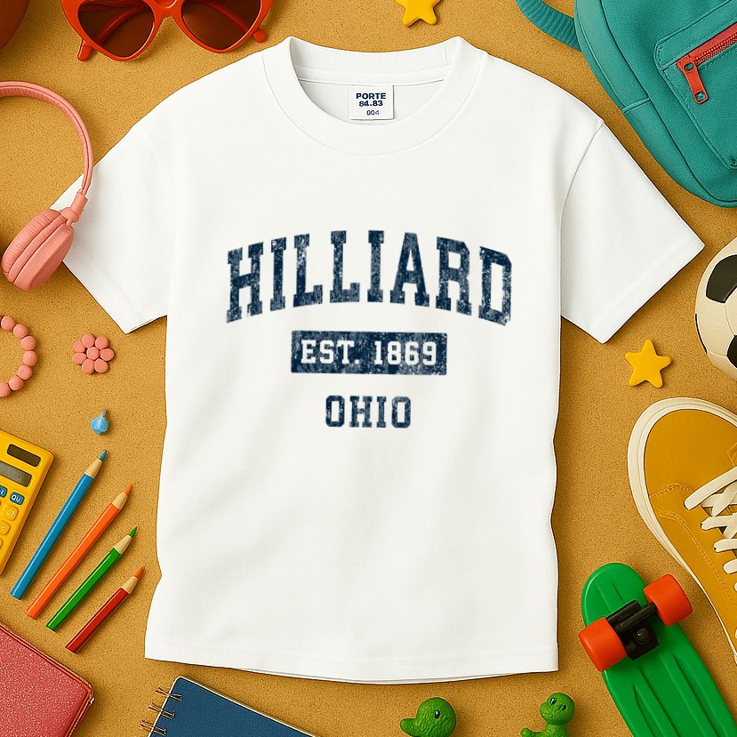 Hilliard Ohio Oh Vintage Sports Kids T-Shirt