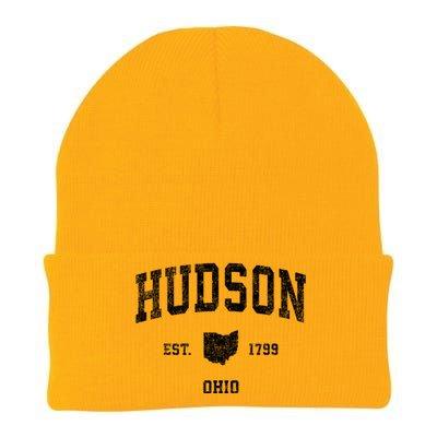 Hudson Ohio Oh Vintage Sports Knit Cap Winter Beanie