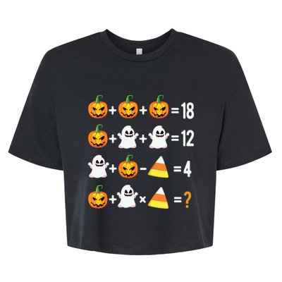 Halloween Order Of Operations Math Halloween Teacher Pumpkin Bella+Canvas Jersey Crop Tee