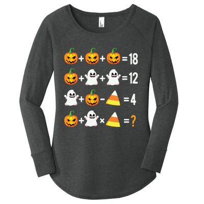 Halloween Order Of Operations Math Halloween Teacher Pumpkin Women's Perfect Tri Tunic Long Sleeve Shirt