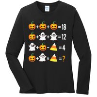 Halloween Order Of Operations Math Halloween Teacher Pumpkin Ladies Long Sleeve Shirt