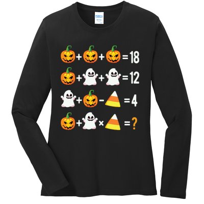 Halloween Order Of Operations Math Halloween Teacher Pumpkin Ladies Long Sleeve Shirt