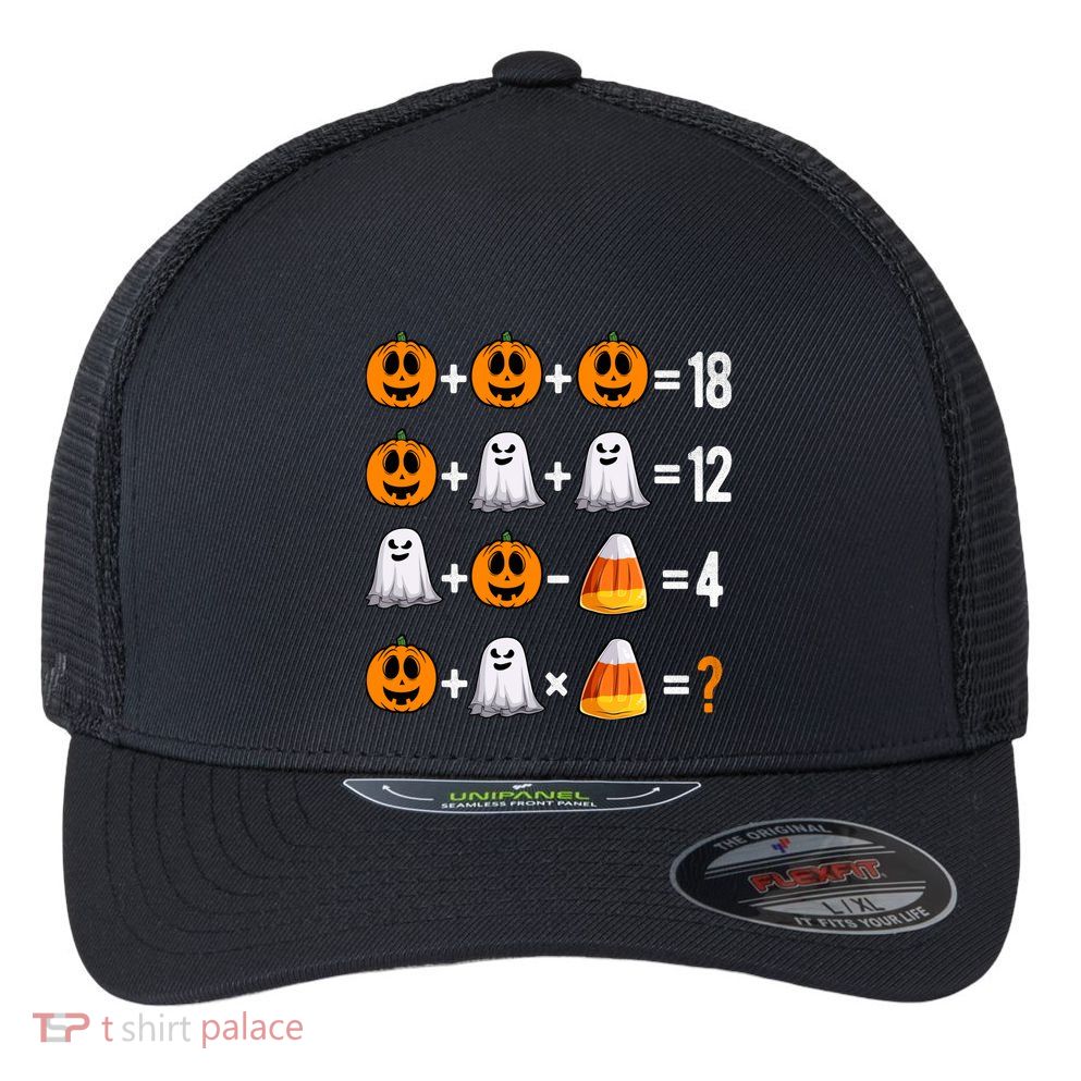 Halloween Order Of Operations Quiz Math Teacher Pumpkin Flexfit Unipanel Trucker Cap