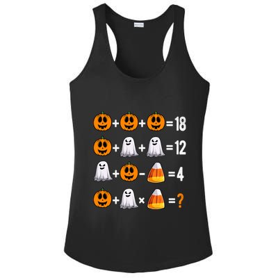 Halloween Order Of Operations Quiz Math Teacher Pumpkin Ladies PosiCharge Competitor Racerback Tank