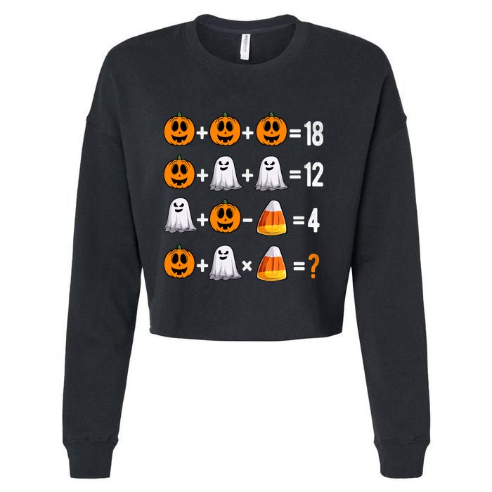 Halloween Order Of Operations Quiz Math Teacher Pumpkin Cropped Pullover Crew