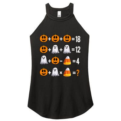 Halloween Order Of Operations Quiz Math Teacher Pumpkin Women's Perfect Tri Rocker Tank