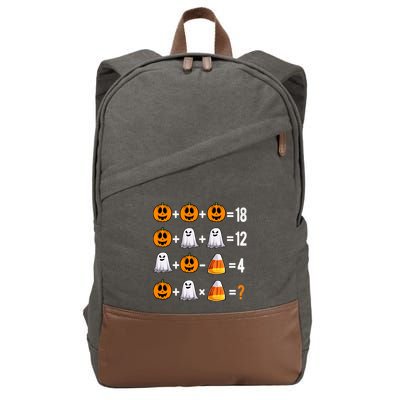 Halloween Order Of Operations Quiz Math Teacher Pumpkin Cotton Canvas Backpack