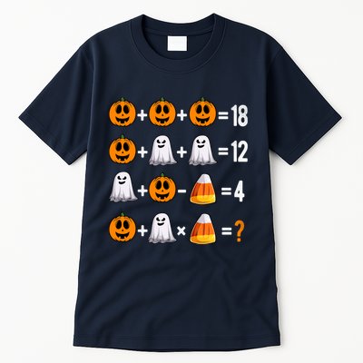 Halloween Order Of Operations Quiz Math Teacher Pumpkin Tall T-Shirt