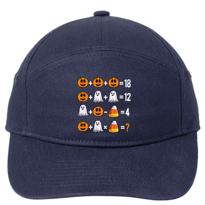 Halloween Order Of Operations Quiz Math Teacher Pumpkin 7-Panel Snapback Hat