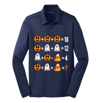 Halloween Order Of Operations Quiz Math Teacher Pumpkin Silk Touch Performance Long Sleeve Polo