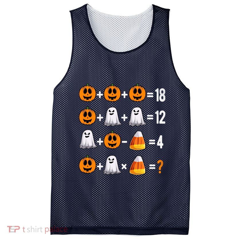 Halloween Order Of Operations Quiz Math Teacher Pumpkin Mesh Reversible Basketball Jersey Tank