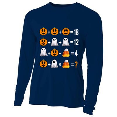 Halloween Order Of Operations Quiz Math Teacher Pumpkin Cooling Performance Long Sleeve Crew