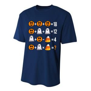 Halloween Order Of Operations Quiz Math Teacher Pumpkin Performance Sprint T-Shirt