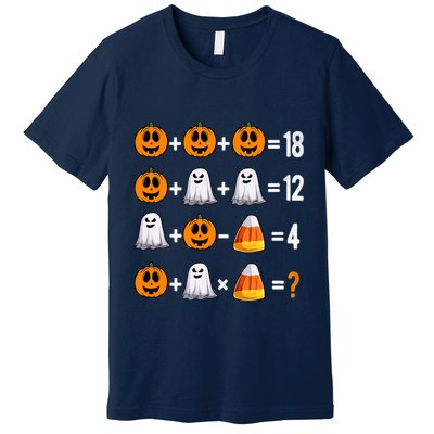 Halloween Order Of Operations Quiz Math Teacher Pumpkin Premium T-Shirt