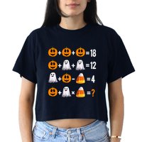 Halloween Order Of Operations Quiz Math Teacher Pumpkin Crop Top