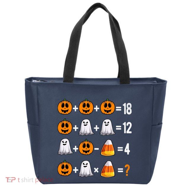 Halloween Order Of Operations Quiz Math Teacher Pumpkin Zip Tote Bag