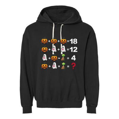 Halloween Order Of Operations Math Halloween Teacher Pumpkin Garment-Dyed Fleece Hoodie