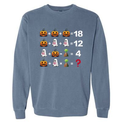 Halloween Order Of Operations Math Halloween Teacher Pumpkin Garment-Dyed Sweatshirt