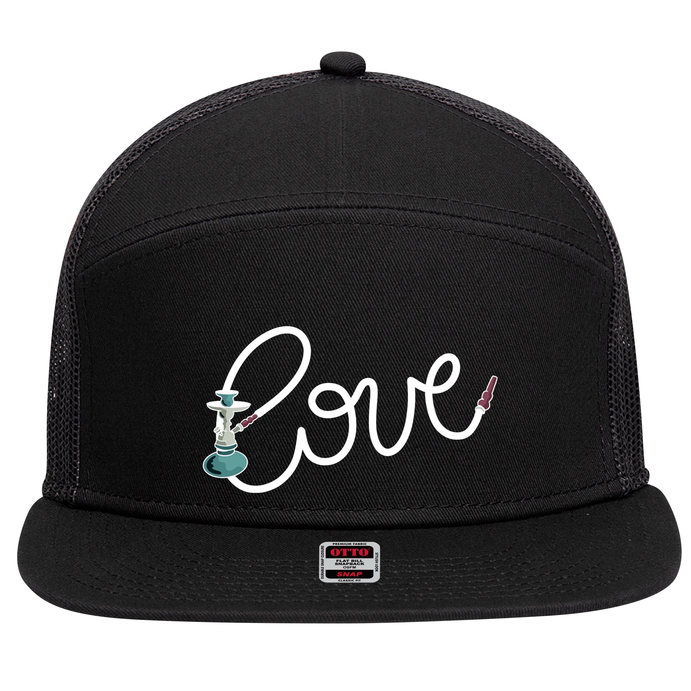 Hookah Love 7 Panel Mesh Trucker Snapback Hat