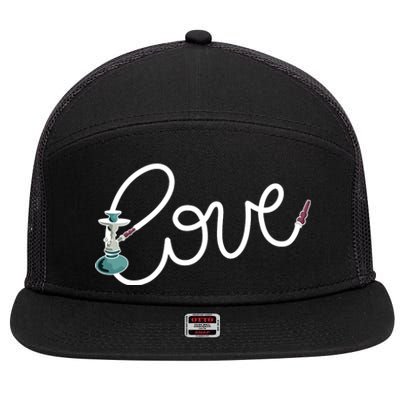 Hookah Love 7 Panel Mesh Trucker Snapback Hat