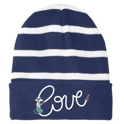 Hookah Love Striped Beanie with Solid Band