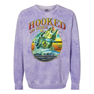 Hooked On Jesus Colorblast Crewneck Sweatshirt