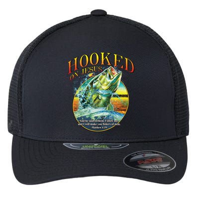 Hooked On Jesus Flexfit Unipanel Trucker Cap