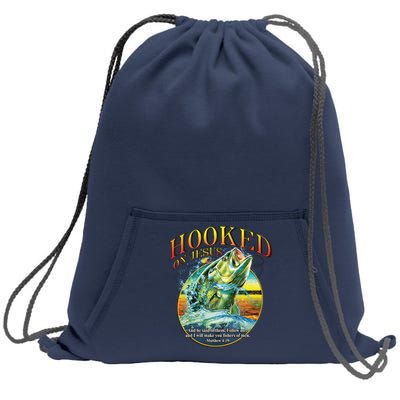 Hooked On Jesus Sweatshirt Cinch Pack Bag