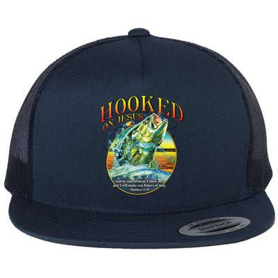 Hooked On Jesus Flat Bill Trucker Hat