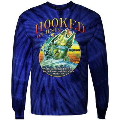 Hooked On Jesus Tie-Dye Long Sleeve Shirt